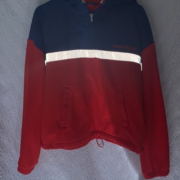 TOMMY HILFIGER POLAR FLEECE HALF ZIP HOODIE - Picture 5 of 7
